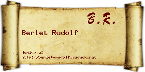 Berlet Rudolf névjegykártya